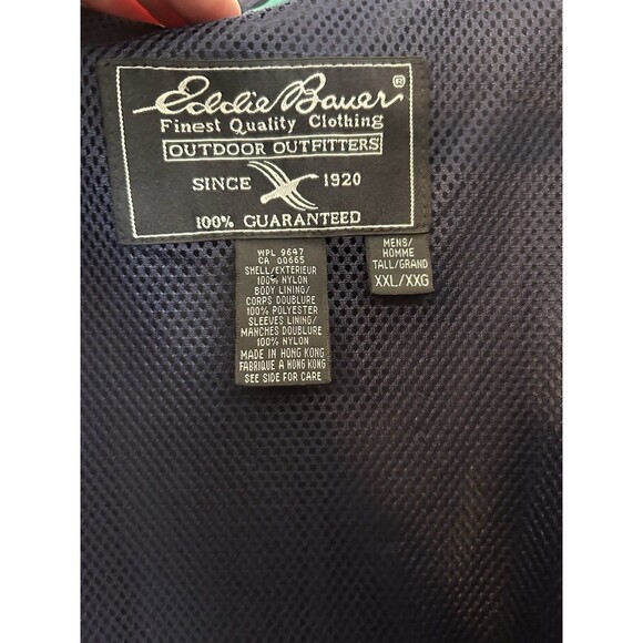 Vintage Eddie Baur Outdoor Outfitters blue stripe Jacket mens XXL windbreaker - Picture 11 of 12